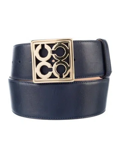 Pre-owned Coach Leather Belt In Blue