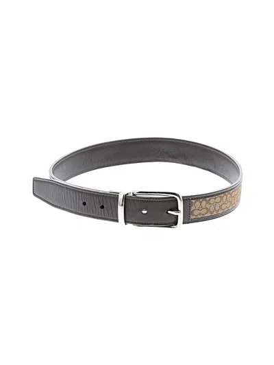 Pre-owned Coach Leather Belt In Gray