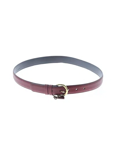 Pre-owned Coach Leather Belt In Red