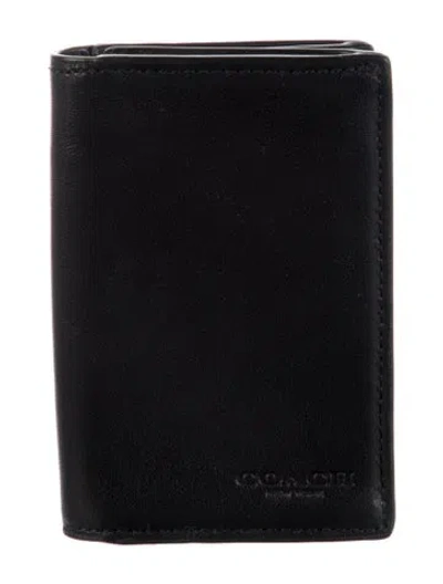 Pre-owned Coach Leather Bifold Wallet In Black