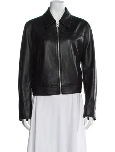 Pre-owned Coach Leather Biker Jacket In Black