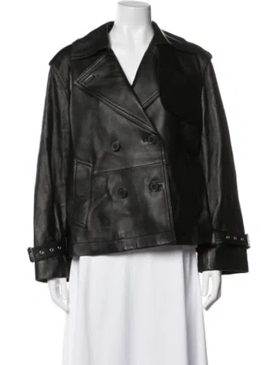 Pre-owned Coach Leather Biker Jacket W/ Tags In Black