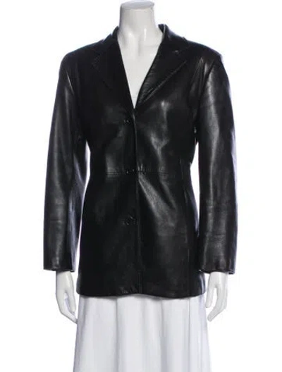 Pre-owned Coach Leather Blazer In Black