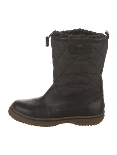 Pre-owned Coach Leather Boots In Black