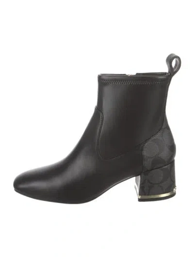 Pre-owned Coach Leather Boots In Black