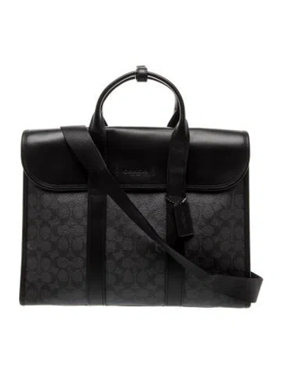 Pre-owned Coach Leather Briefcase In Black