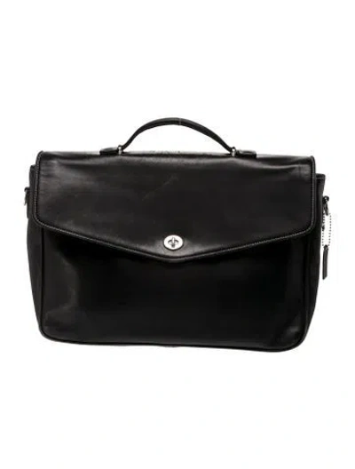 Pre-owned Coach Leather Briefcase In Black