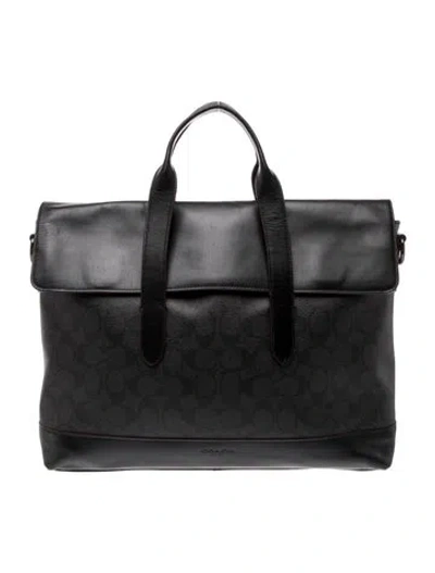 Pre-owned Coach Leather Briefcase In Black