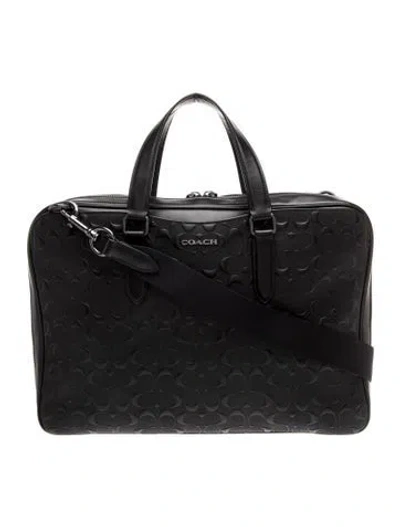Pre-owned Coach Leather Briefcase In Black
