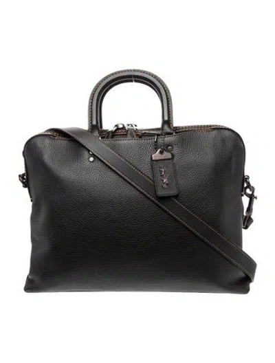 Pre-owned Coach Leather Briefcase In Black