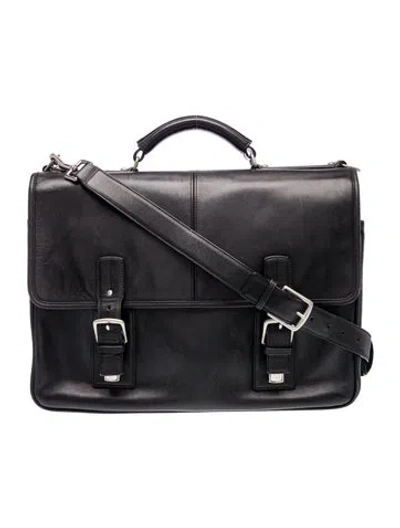 Pre-owned Coach Leather Briefcase In Black