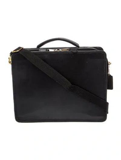 Pre-owned Coach Leather Briefcase In Black