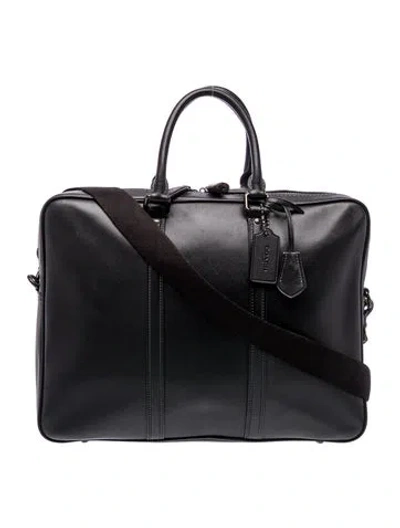 Pre-owned Coach Leather Briefcase In Black