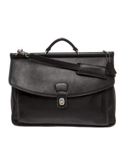 Pre-owned Coach Leather Briefcase In Black
