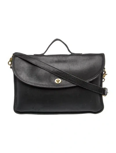 Pre-owned Coach Leather Briefcase In Black