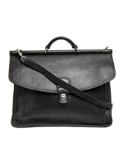 Pre-owned Coach Leather Briefcase In Black