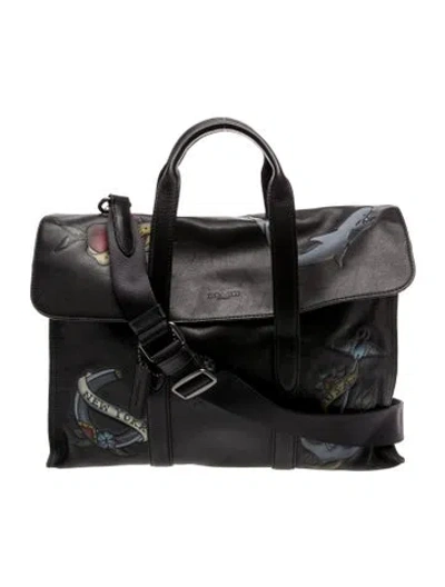 Pre-owned Coach Leather Briefcase In Black
