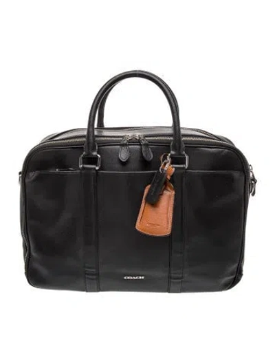 Pre-owned Coach Leather Briefcase In Black