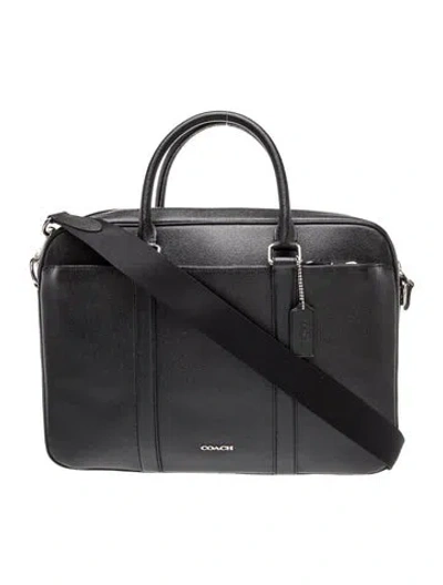 Pre-owned Coach Leather Briefcase In Black
