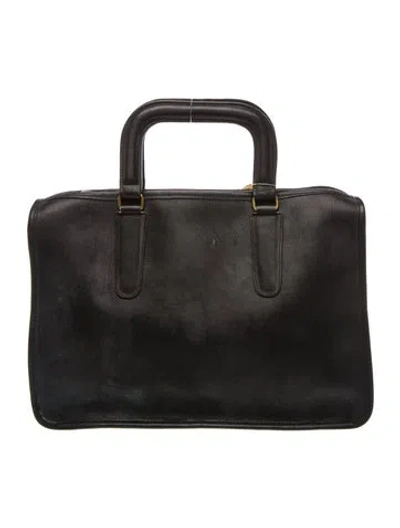 Pre-owned Coach Leather Briefcase In Black