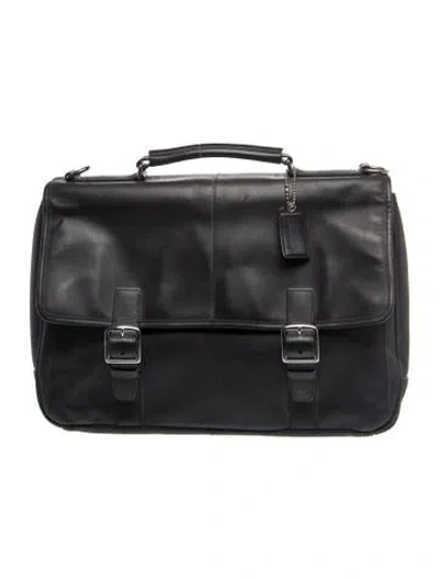 Pre-owned Coach Leather Briefcase In Black