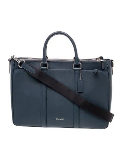 Pre-owned Coach Leather Briefcase In Blue