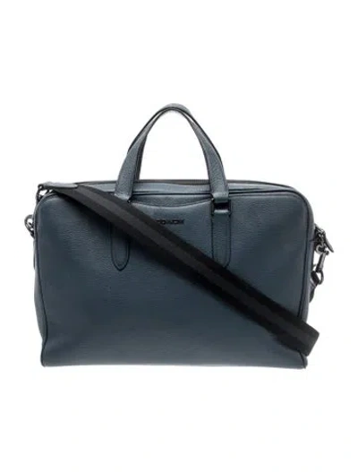 Pre-owned Coach Leather Briefcase In Blue