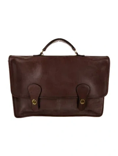 Pre-owned Coach Leather Briefcase In Brown