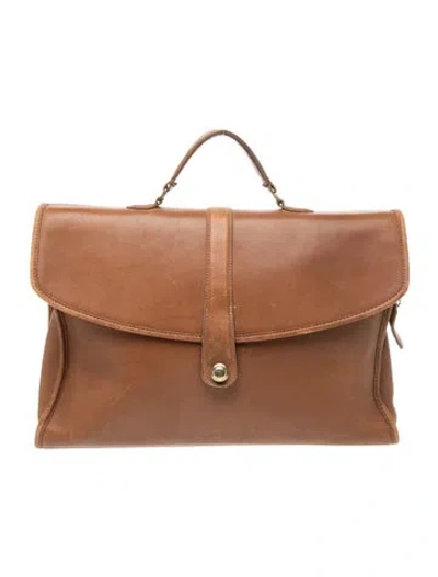Pre-owned Coach Leather Briefcase In Brown