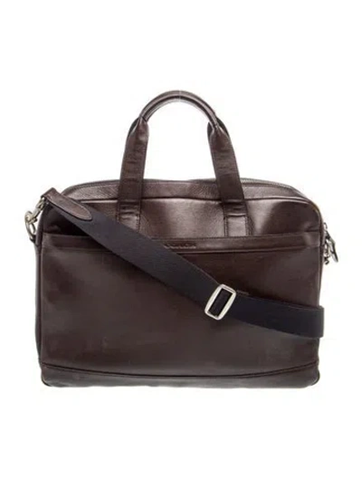 Pre-owned Coach Leather Briefcase In Brown