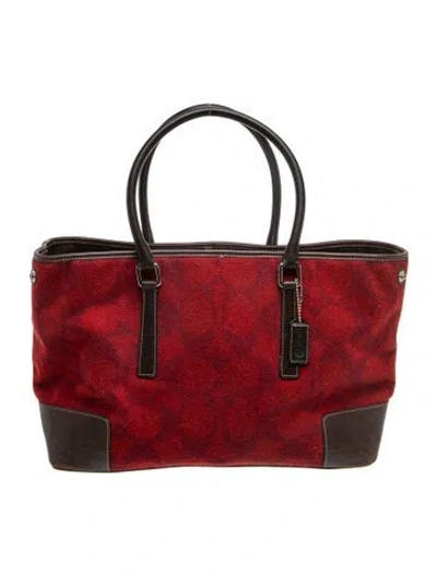 Pre-owned Coach Leather Briefcase In Burgundy