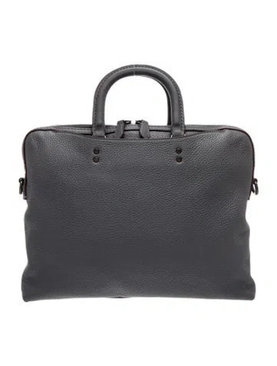 Pre-owned Coach Leather Briefcase In Gray