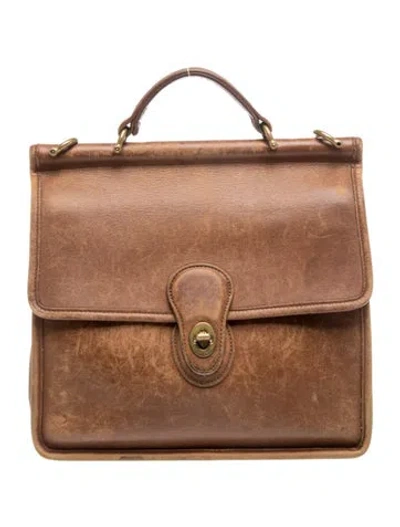 Pre-owned Coach Leather Briefcase Vintage In Brown