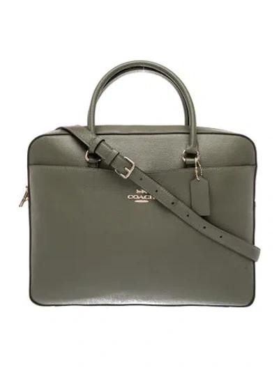Pre-owned Coach Leather Briefcase W/ Tags In Gray