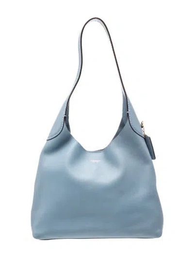 Pre-owned Coach Leather Brooklyn 23 In Blue