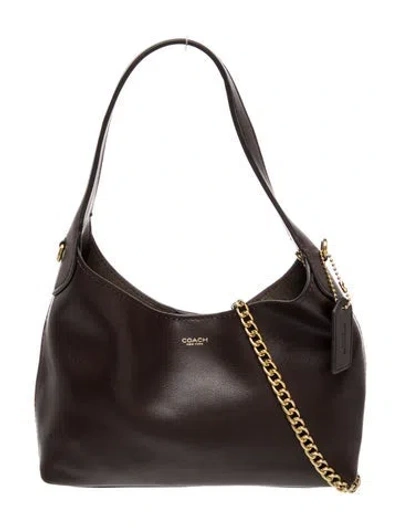 Pre-owned Coach Leather Brooklyn 28 In Black