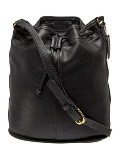 Pre-owned Coach Leather Bucket Bag In Black