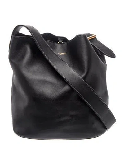 Pre-owned Coach Leather Bucket Bag In Black