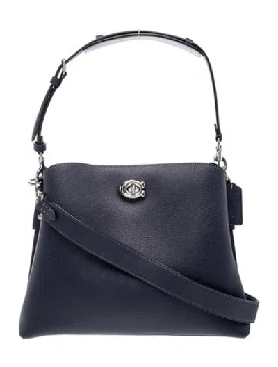 Pre-owned Coach Leather Bucket Bag In Blue