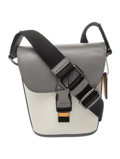 Pre-owned Coach Leather Bucket Bag In Gray