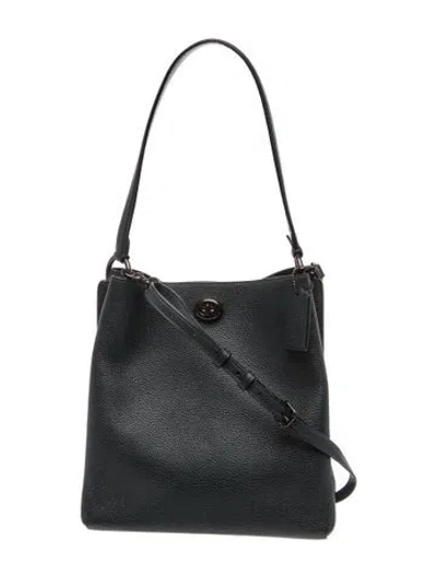 Pre-owned Coach Leather Bucket Bag In Gray