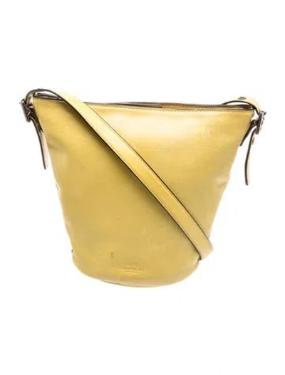 Pre-owned Coach Leather Bucket Bag In Green