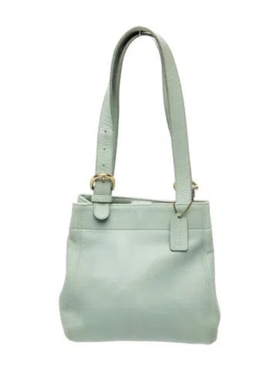 Pre-owned Coach Leather Bucket Bag In Green