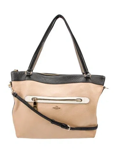 Pre-owned Coach Leather Bucket Bag In Neutral