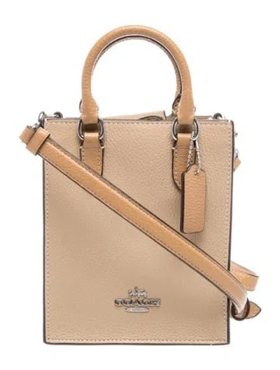 Pre-owned Coach Leather Bucket Bag In Neutral