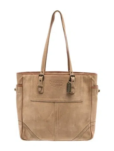 Pre-owned Coach Leather Bucket Bag In Neutral