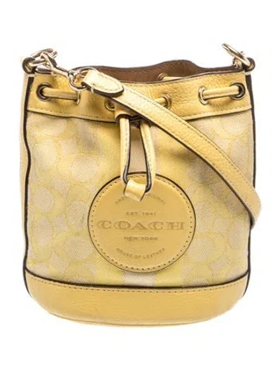 Pre-owned Coach Leather Bucket Bag In Neutral
