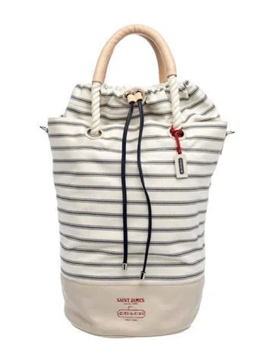 Pre-owned Coach Leather Bucket Bag In Neutral