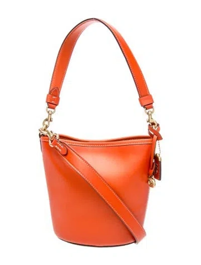 Pre-owned Coach Leather Bucket Bag In Orange