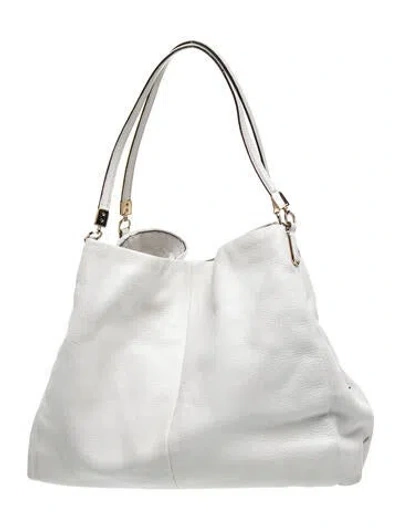 Pre-owned Coach Leather Bucket Bag In White